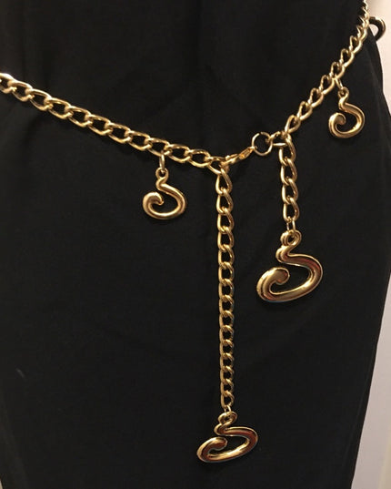 Vintage Heavy quality Gold tone Metal chain link belt