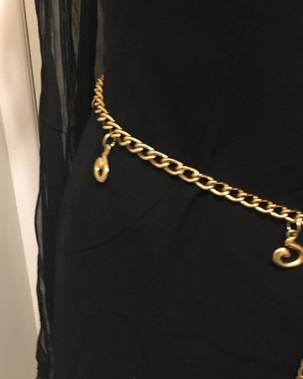 Vintage Heavy quality Gold tone Metal chain link belt