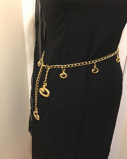 Vintage Heavy quality Gold tone Metal chain link belt