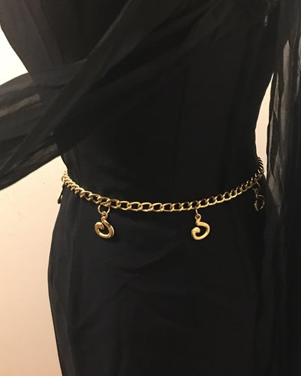 Vintage Heavy quality Gold tone Metal chain link belt