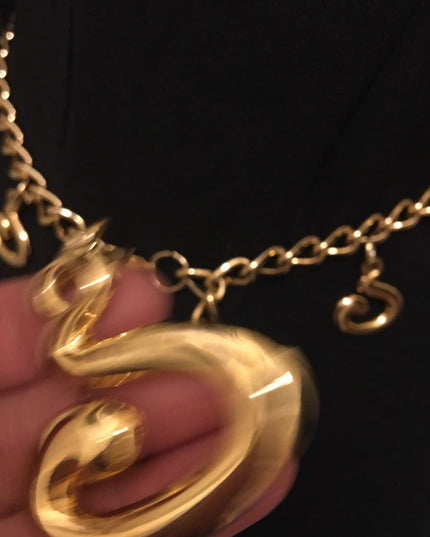 Vintage Heavy quality Gold tone Metal chain link belt