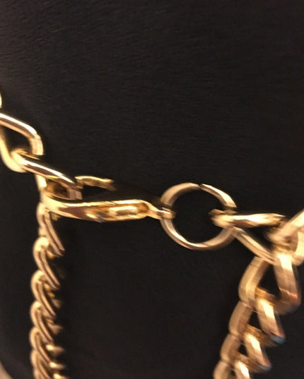 Vintage Heavy quality Gold tone Metal chain link belt