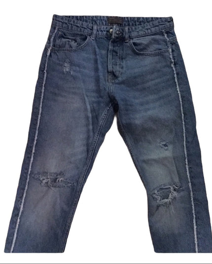 Zara Mens Distressed blue jeans Sz 30/26