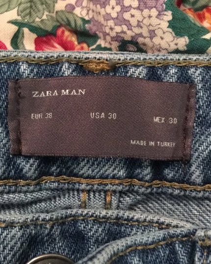 Zara Mens Distressed blue jeans Sz 30/26