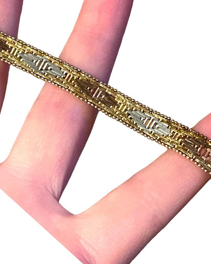 Tricolor Sterling silver Italy 9mm bracelet Milor Riccio bracelet gold silver