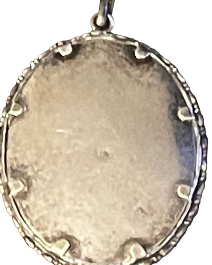 Antique 800 silver photo pendant Locket Lady