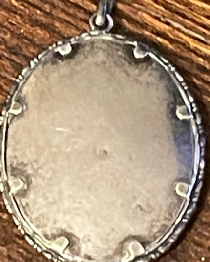 Antique 800 silver photo pendant Locket Lady