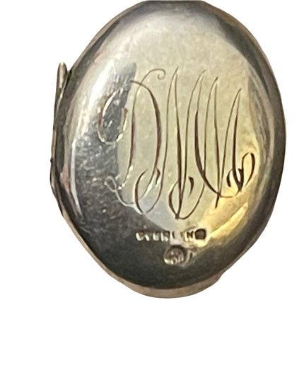 Vintage Sterling silver Etched locket necklace 925