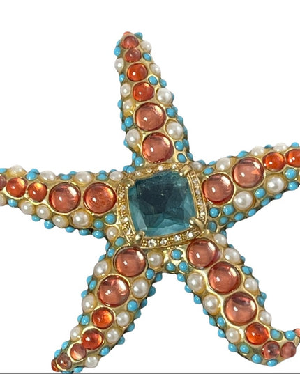 Vintage KJL Kenneth Jay Lane Starfish brooch signed RARE