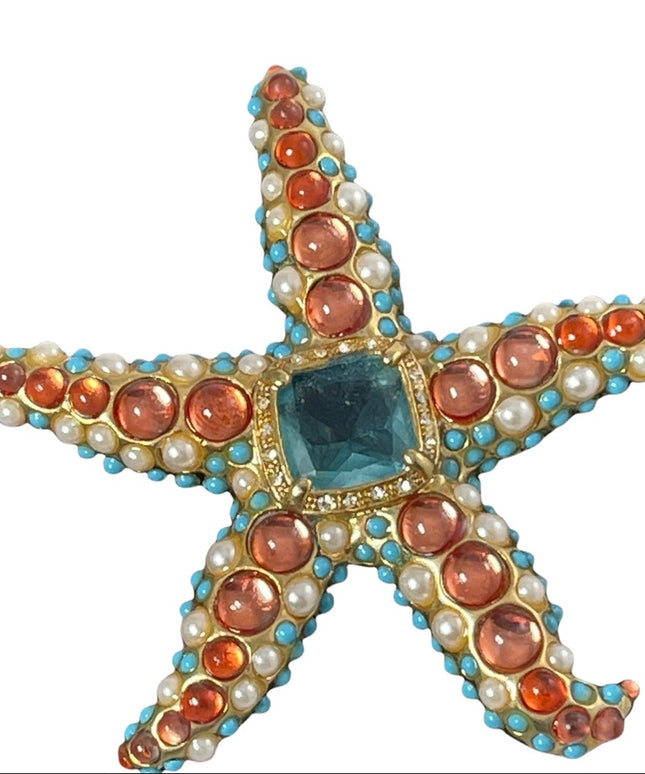 Vintage KJL Kenneth Jay Lane Starfish brooch signed RARE