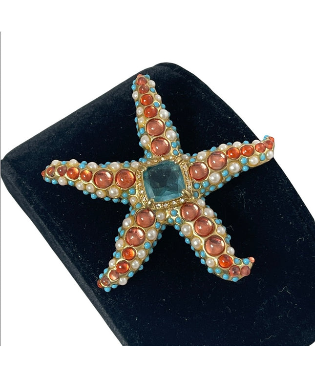 Vintage KJL Kenneth Jay Lane Starfish brooch signed RARE
