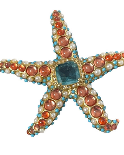 Vintage KJL Kenneth Jay Lane Starfish brooch signed RARE