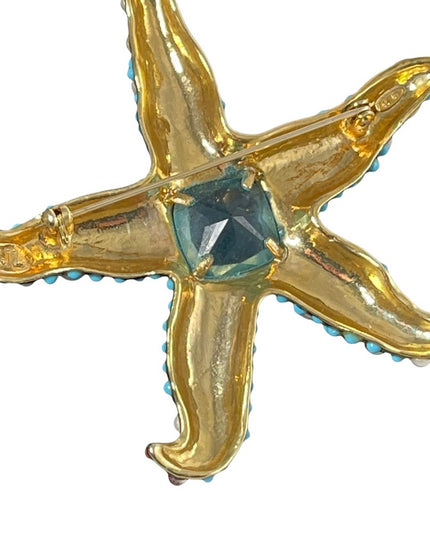 Vintage KJL Kenneth Jay Lane Starfish brooch signed RARE