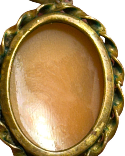 Vintage Brass carved shell Cameo pendant