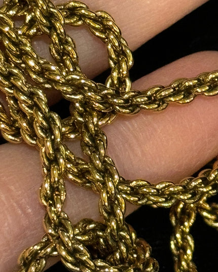 1928 Gold finish fancy Victorian Revival large locket 30” necklace
