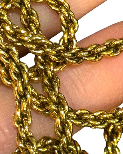 1928 Gold finish fancy Victorian Revival large locket 30” necklace