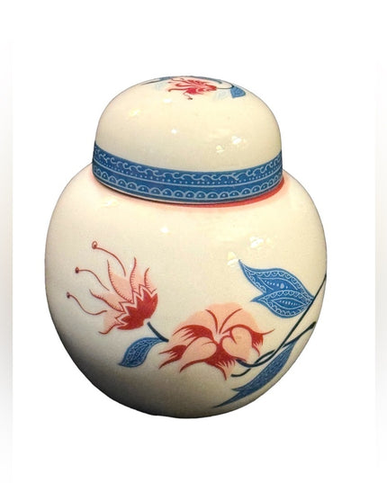 Vintage Elizabeth Arden By Royal Pavilion Ceramic lid Jar flower hand painted