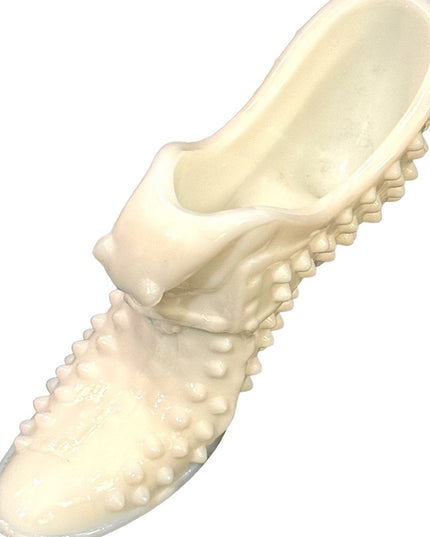 Vintage Fenton Hobnail fancy boot milk glass collectible
