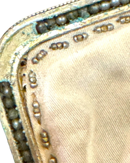 Antique Flapper Micro bead fancy gold harware fringe purse wristlet art deco