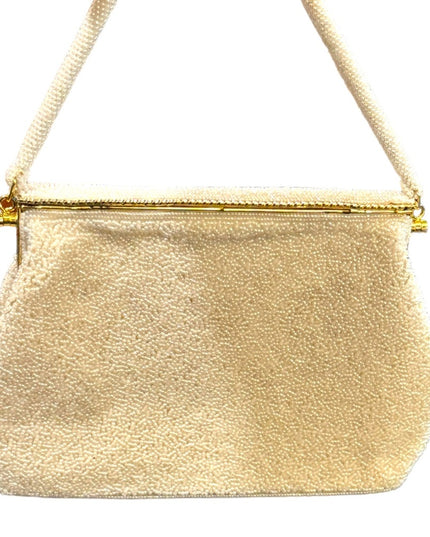 Vintage Mid Century Micro bead petite point handmade fancy purse flowers