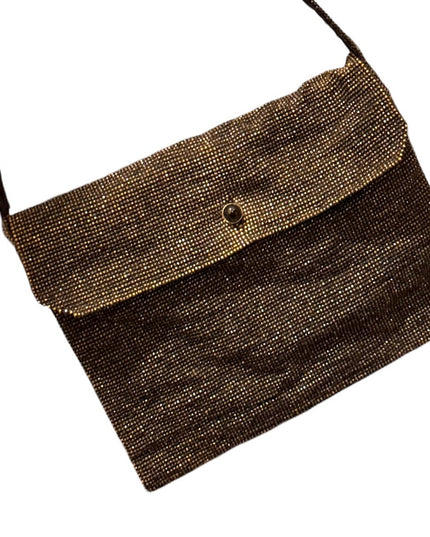 Antique French Steel Micro bead flapper art deco purse wristlet