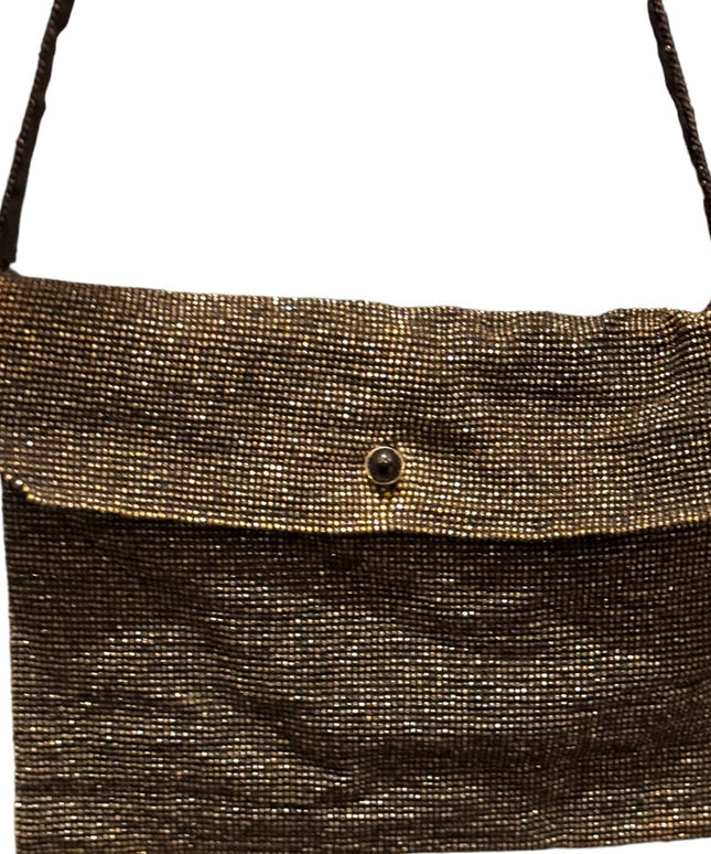 Antique French Steel Micro bead flapper art deco purse wristlet