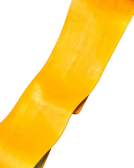 Lovely vintage ORANGE fancy large  thick leather belt