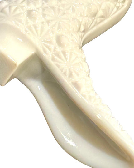 Vintage White milk glass Fenton style? Glass boot shoe