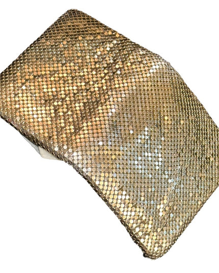 Vintage gold metal mesh wallet change purse metalic