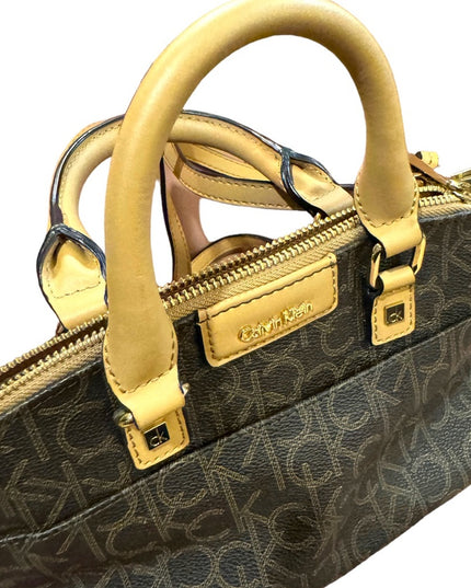 Calvin Klein Brown monogram LiKE NEW crossbody bag