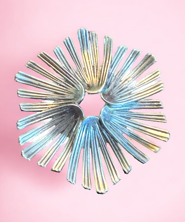 Vintage Mid Century Modernist starburst brooch sterling siver 925 Beau