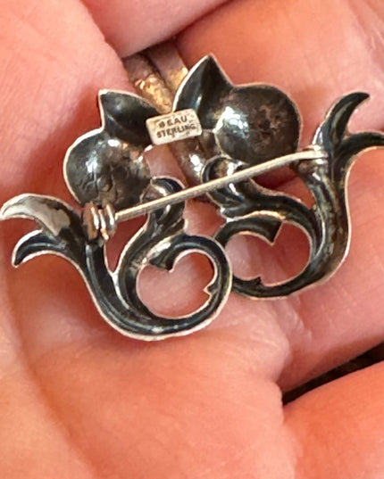 Vintage mid century sterling silver 925 Scottish Thistle brooch Beau