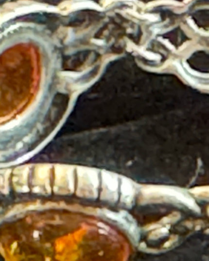 Vintage Sterling silver amber? 925 link bracelet