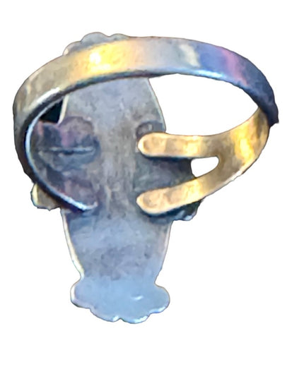 Vintage Bell Trading post Sterling silver 925 Abalone Southwestern oblong ring