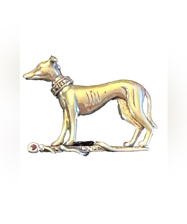 Vintage Sterling 925 silver with marcasite Whippit dog brooch