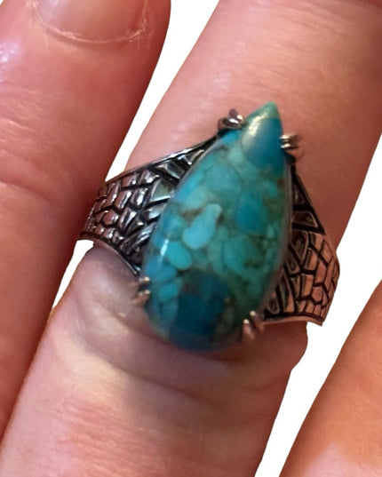 Stunning Sterling silver DK 925 turquoise high quality ring bali design