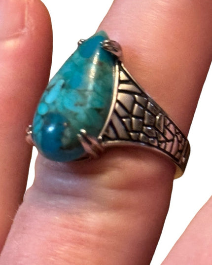 Stunning Sterling silver DK 925 turquoise high quality ring bali design