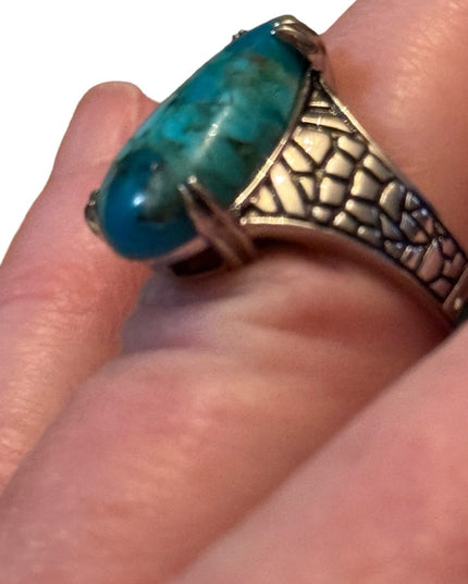 Stunning Sterling silver DK 925 turquoise high quality ring bali design