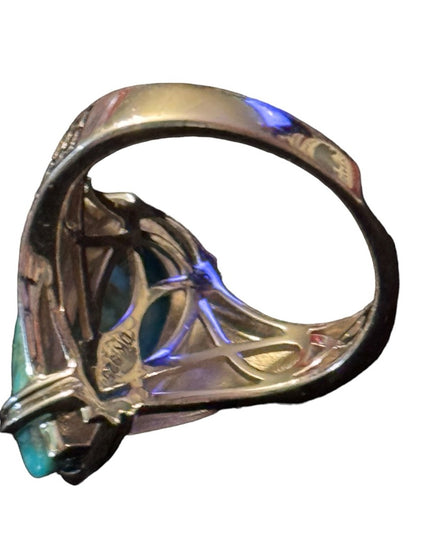 Stunning Sterling silver DK 925 turquoise high quality ring bali design
