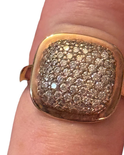 Rose gold plt sterling silver Diamond fancy ring