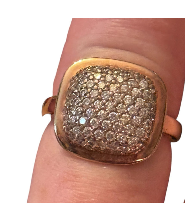 Rose gold plt sterling silver Diamond fancy ring