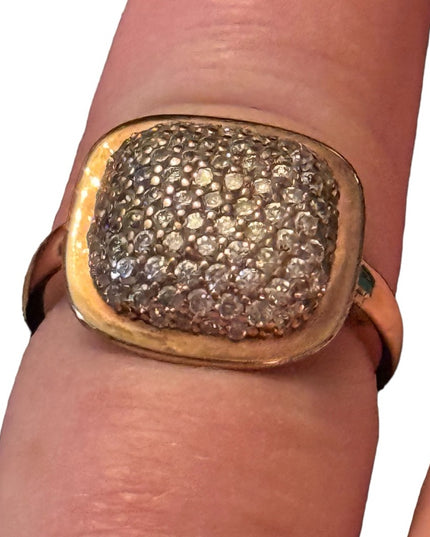 Rose gold plt sterling silver Diamond fancy ring