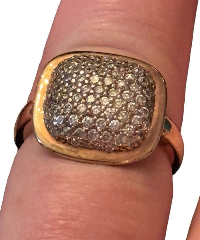 Rose gold plt sterling silver Diamond fancy ring