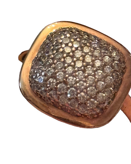 Rose gold plt sterling silver Diamond fancy ring