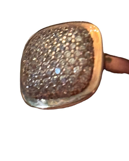 Rose gold plt sterling silver Diamond fancy ring