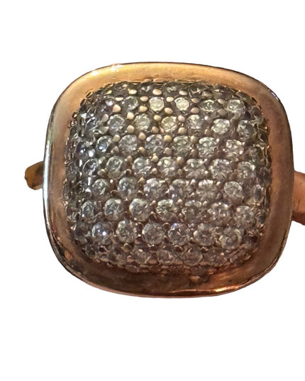 Rose gold plt sterling silver Diamond fancy ring