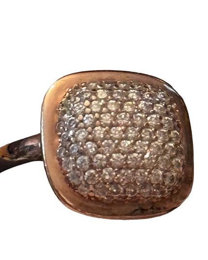 Rose gold plt sterling silver Diamond fancy ring