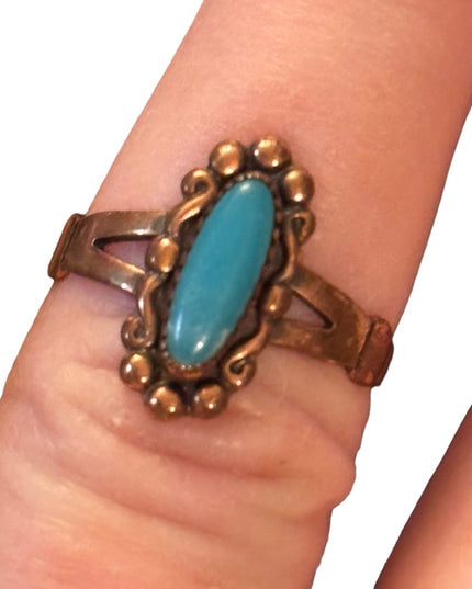 Vintage Bell Trading post copper & turquoise southwestern ring