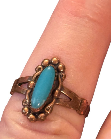 Vintage Bell Trading post copper & turquoise southwestern ring