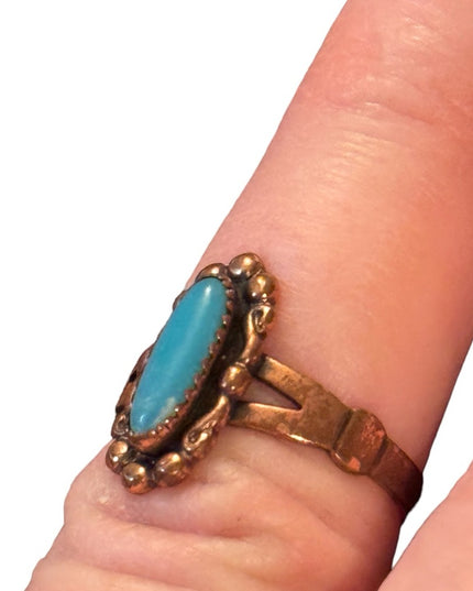 Vintage Bell Trading post copper & turquoise southwestern ring